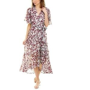 Tanya Taylor Blair Chiffon Wrap Maxi Midi Dress 8
